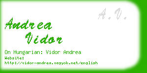 andrea vidor business card